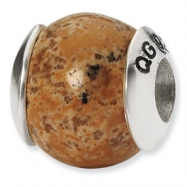 Picture of Sterling Silver Reflections Picture Jasper Stone Bead