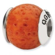 Picture of Sterling Silver Reflections Coral Stone Bead