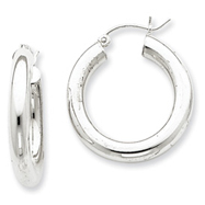 Picture of Sterling Silver 4mm Round Hoop Earrings