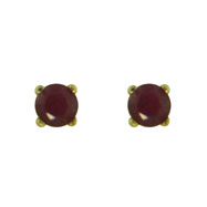 Picture of 14K Gold Garnet Stud Earrings