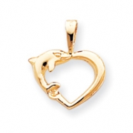 Picture of 10k DOLPHIN & HEART CHARM
