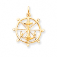 Picture of 10k ANCHOR IN A WHEEL CHARM