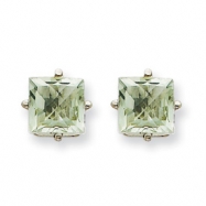 Picture of 14kw 6mm Square Green Amethyst Earring