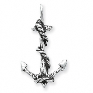 Picture of Sterling Silver 3D Antiqued Anchor and Rope Pendant