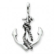 Picture of Sterling Silver Antiqued Anchor and Rope Pendant