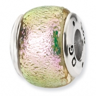 Picture of Sterling Silver Pink Dichroic Glass Bead