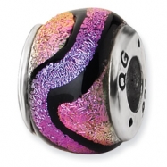 Picture of Sterling Silver Purple Dichroic Glass Bead