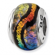Picture of Sterling Silver Rainbow Dichroic Glass Bead