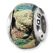 Picture of Sterling Silver Rainbow Dichroic Glass Bead
