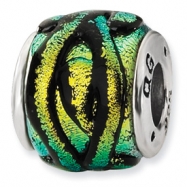 Picture of Sterling Silver Yellow Dichroic Glass Bead