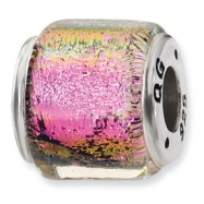 Picture of Sterling Silver Purple/Pink/Green Dichroic Glass Bead