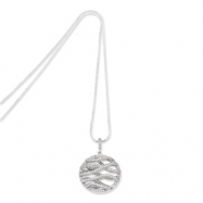Picture of Sterling Silver & CZ Polished Fancy Round Necklace chain