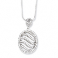Picture of Sterling Silver & CZ Fancy Polished Oval Necklace chain