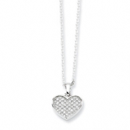 Picture of Sterling Silver & CZ Polished Heart Necklace chain