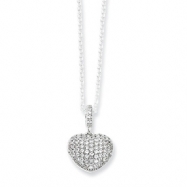 Picture of Sterling Silver & CZ Polished Heart Necklace chain