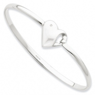 Picture of SS White Ice .01ct. Diamond Heart Bangle Bracelet