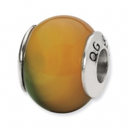 Picture of Sterling Silver Reflections Yellow-Green Agate Stone Bead