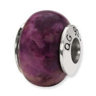 Picture of Sterling Silver Reflections Purple Magnasite Stone Bead