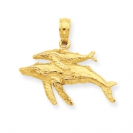 Picture of 14K 2-D Mother and Baby Humpback Whale Pendant