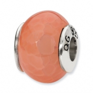 Picture of Sterling Silver Reflections Red Cracked Agate Stone Bead