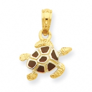Picture of 14K Brown Enameled Shell Sea Turtle Pendant