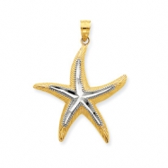Picture of 14K & Rhodium Starfish Pendant