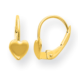 Picture of 14k Heart Leverback Earrings