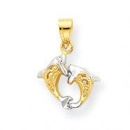 Picture of 10k & Rhodium Small Dolphin Charm