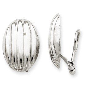 Picture of 14k White Gold Polished Non-pierced Fancy Omega Back Earrings