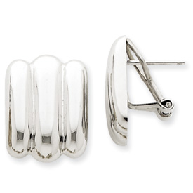 Picture of 14k White Gold Polished Fancy Omega Back Post Earrings