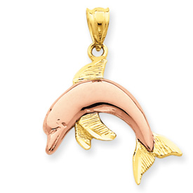 Picture of 14k Two-Tone Dolphin Charm