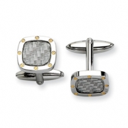 Picture of Stainless Steel Polished and Carbon Fiber w/ IPG Cuff Links