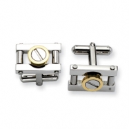 Picture of Stainless Steel w/ Gold IPG Cuff Links