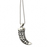 Picture of Stainless Steel Black Oxdized Fancy Claw Pendant 24 in. Necklace chain