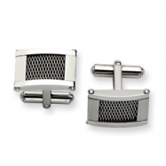Picture of Stainless Steel Wire Brushed and Polished Cuff Links