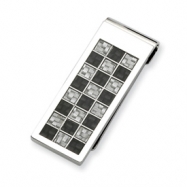 Picture of Stainless Steel Black and Grey Carbon Fiber Money Clip