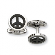 Picture of Stainless Steel Black plated Peace Symbol Cuff Links