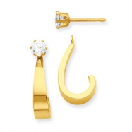 Picture of 14k J Hoop with CZ Stud Earring Jackets
