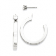 Picture of 14kw Polished J Hoop with CZ Stud Earring Jackets
