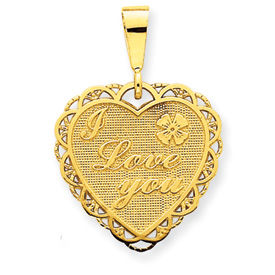 Picture of 14k Reversible I Love You Heart Pendant