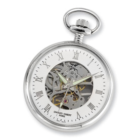 Picture of Charles Hubert Chrome-finish Off-White Ceramic Dial Pocket Watch