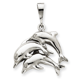 Picture of 14k White Gold Dolphin Charm