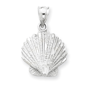 Picture of 14k White Gold Shell Charm