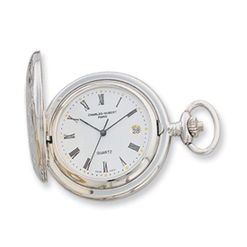 Picture of Charles Hubert Chrome-finish White Dial Three Hands Pocket Watch