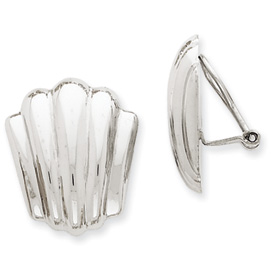 Picture of 14k White Gold Polished Non-pierced Omega Back Earrings