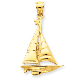 Picture of 14k Polished Sailboat Pendant