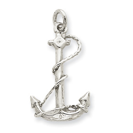 Picture of 14k White Gold Solid Polished 3-Dimensional Anchor Charm