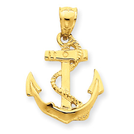Picture of 14k Solid Polished Anchor Pendant