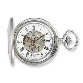 Picture of Charles Hubert Solid Stainless Steel White Dial Pocket Watch