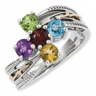 Picture of Sterling Silver & 14k Five-stone Mother's Ring Mounting ring